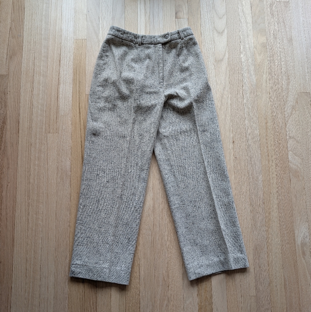 Vintage Ann Freedberg Beige And Black Textured Trousers (Fits Like Size 2-4)